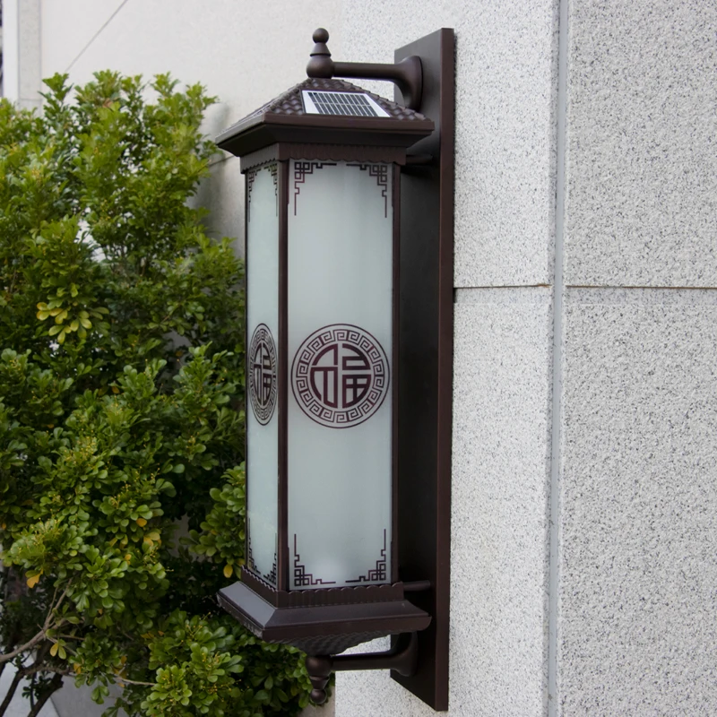 RONIN Solar Wall Lamp Creativity Chinese Outdoor Sconce Light LED Waterproof IP65 for Home Villa Corridor Courtyard