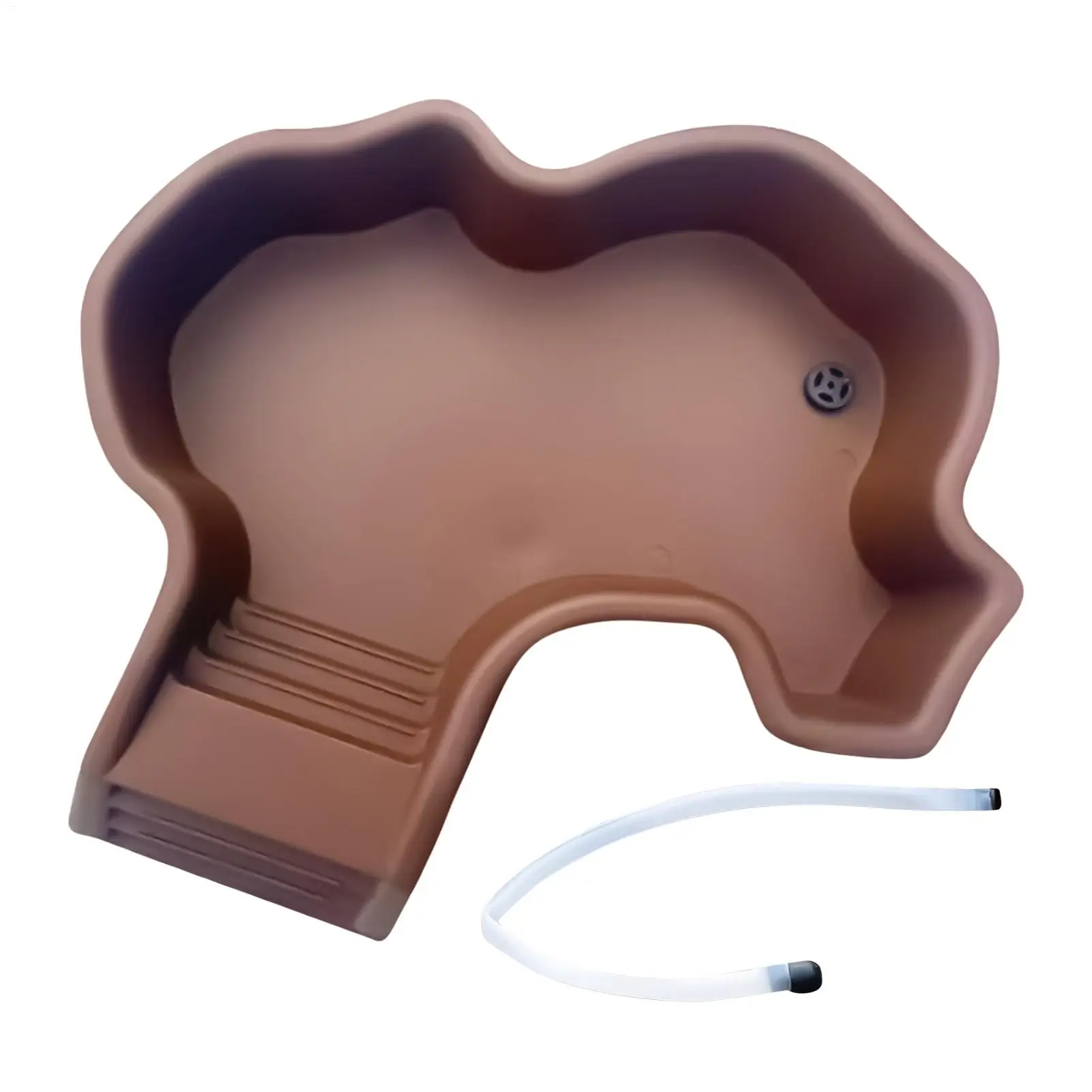 

Reptile Pool Tortoise Water Bowl With Ramp Easy-Clean Soaking Tub Aquarium Animals Food Feeder For Breeding Enclosure