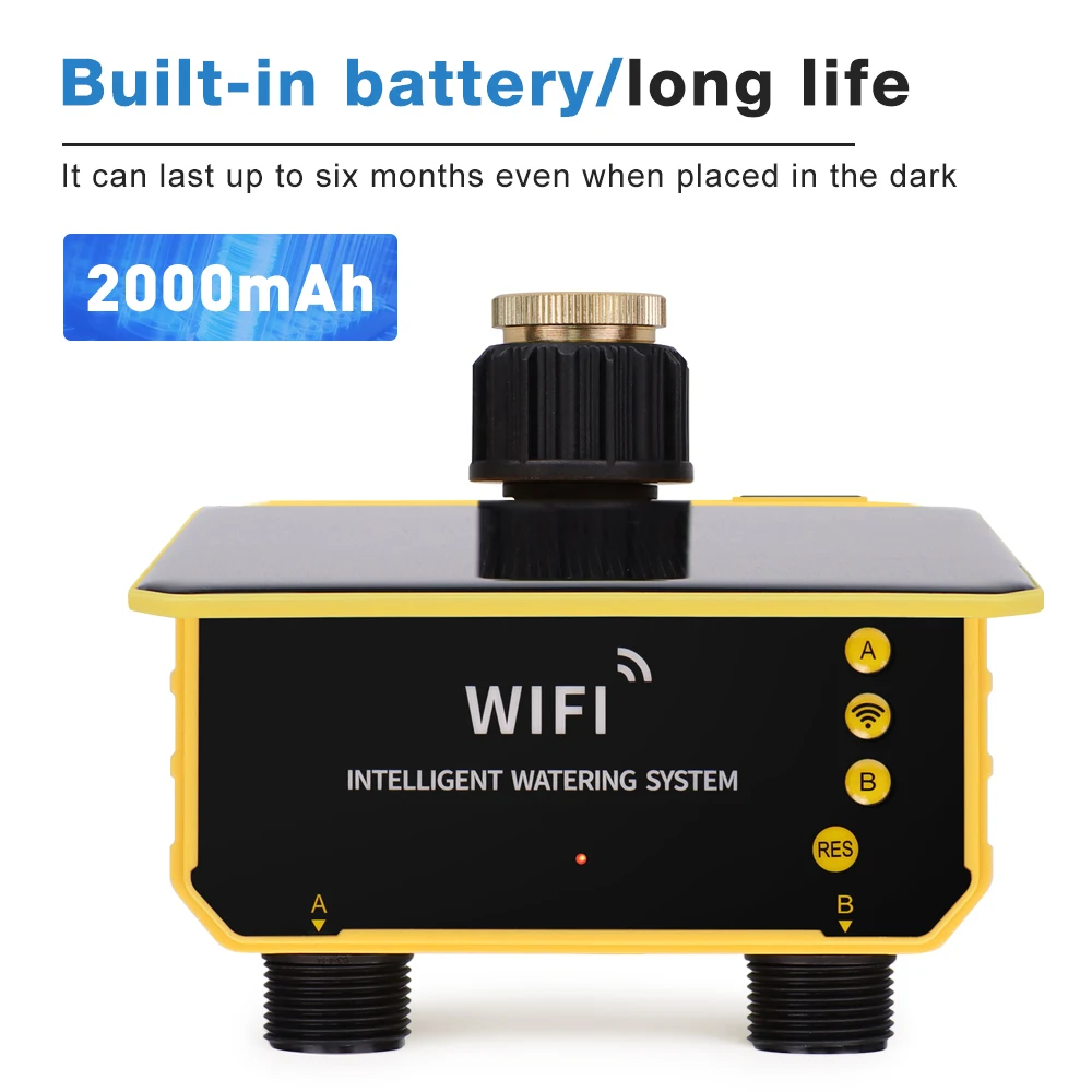 New 1/2 Outlets Solar Irrigation Timer Smart APP Control Automatic Irrigation System Outdoor Garden Watering