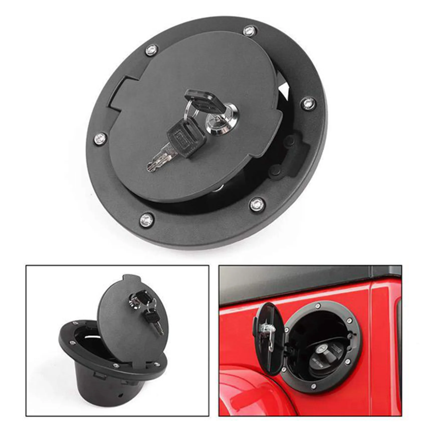 

Fuel Tank Cap Lock Cover + With 2 Key Lock Szzt04145 For Jeep Wrangler 07-18 2/4Doors Auto Parts