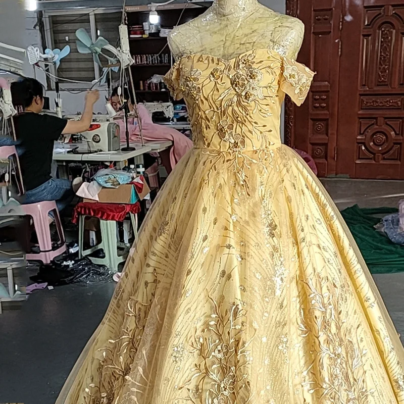 

Golden Chorus Dress 2024 Spring Performance Fluffy Color Wedding Dress Art Exam Solo Female Student Simple Performance Dress