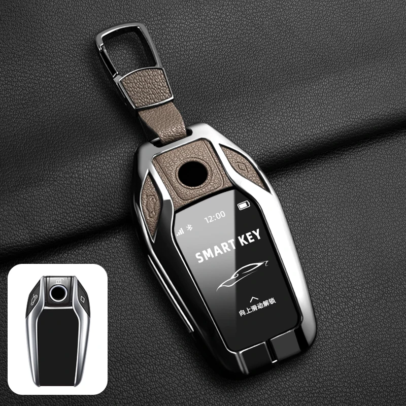 High Quality Zinc Alloy Remote Start Smart Car Display Key Case Cover for BMW 5 7 Series X3 X4 X5 X7 G30 G31 G11 G12 G01 GT 730L