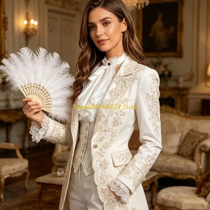 

N5KE Delicate Lace Trimmed Detachable Shirt Collar Victorian Trend Design