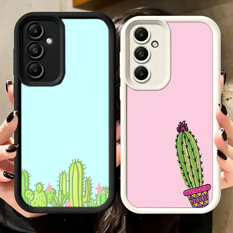 Boho Cactus Bloom Phone Case For Samsung A17 A27 A57 A16 A26 A36 A56 A15 A25 A35 A55 A05S A06 A07 Galaxy M15 M16 M23 M34 M36 M54