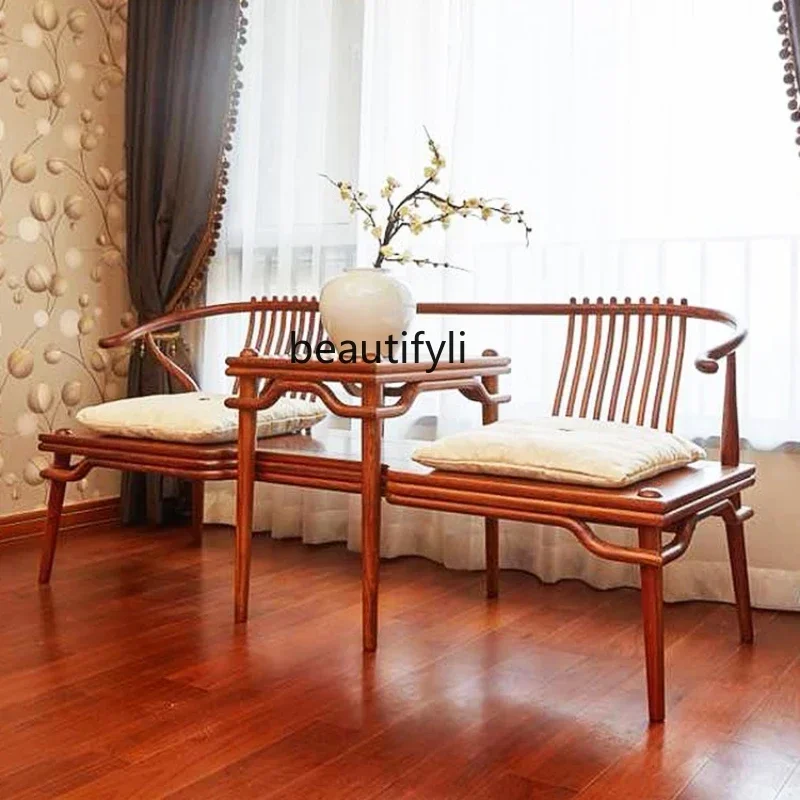 

cc182R yj Modern New Chinese Style Women Erinaceus Poir. Couch Complete Solid Wood Xi Shi Chair Double Leisure Chair Rosewood