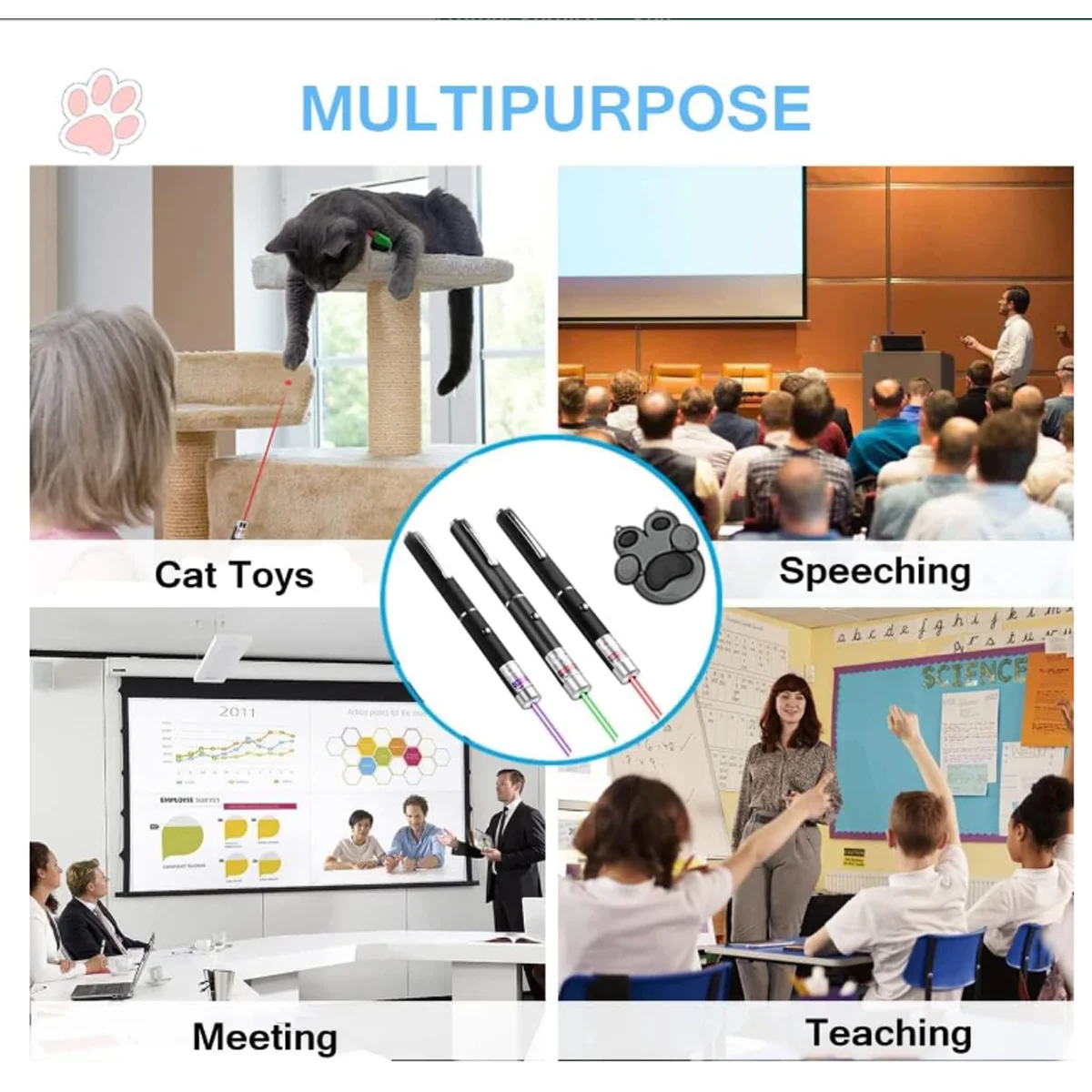 1 قطعة القطط متعددة الأغراض مؤشر ليزر الحيوانات الأليفة ألعاب خفيفة للقطط والكلاب ، التدريب الداخلي وألعاب المطارد لمعلمي القطط/المبيعات