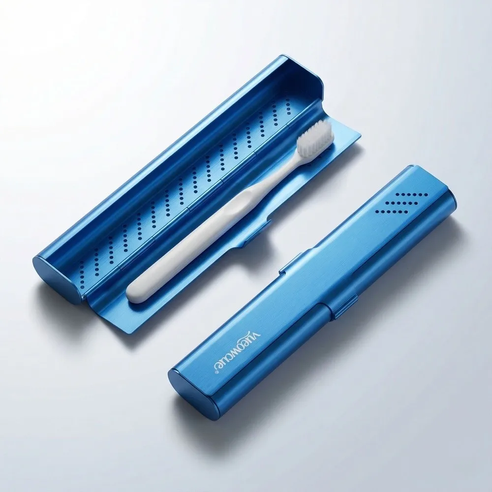 Aluminum Material Aluminum Toothbrush Case Durable Construction Portable Size Toothbrush Box Container Empty Design