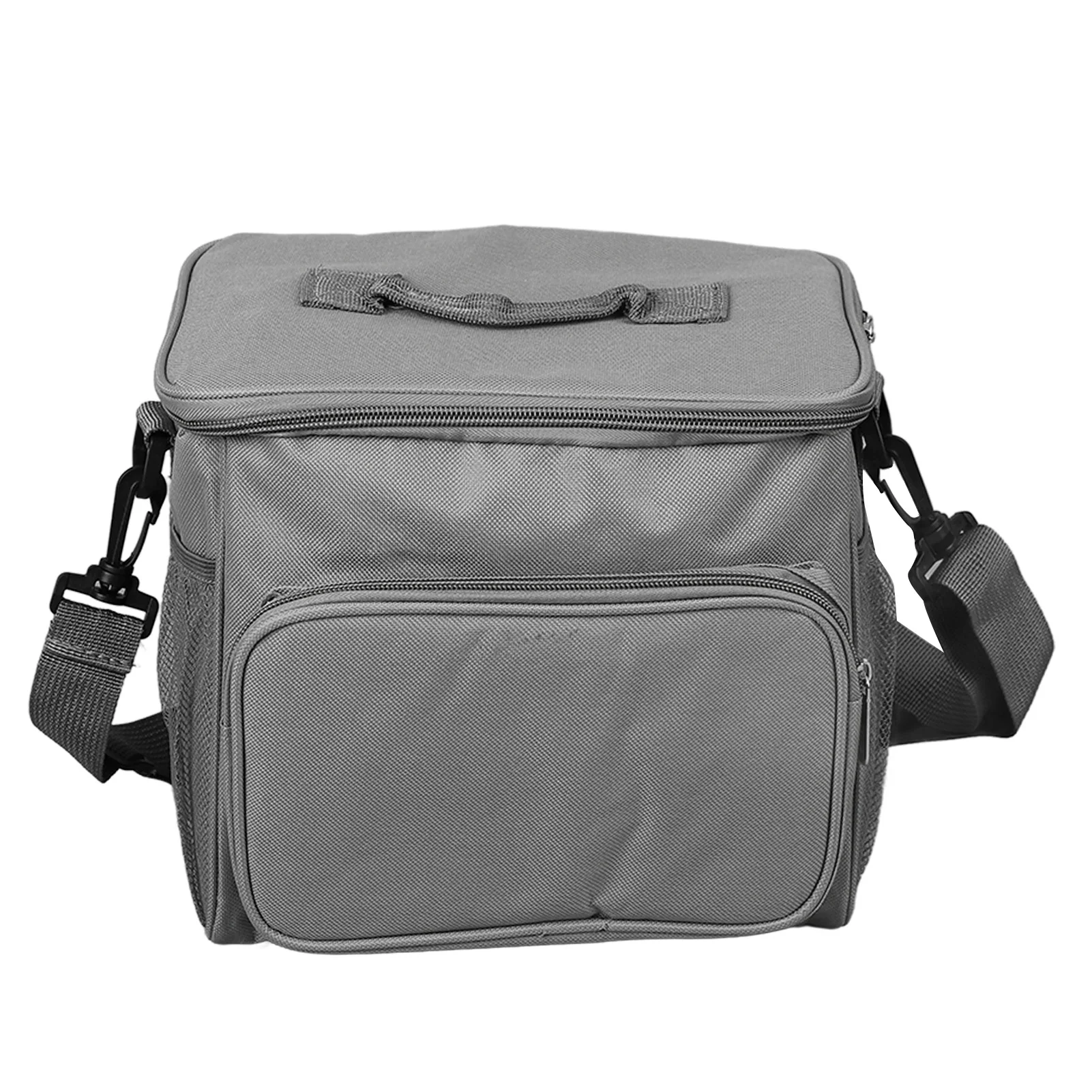 Large Lunch Bag Leakproof Insulated Lunch Box Gray 10L Handheld Shoulder Lunch Bag for Work Office Picnic Beach Travel Lunch Bag