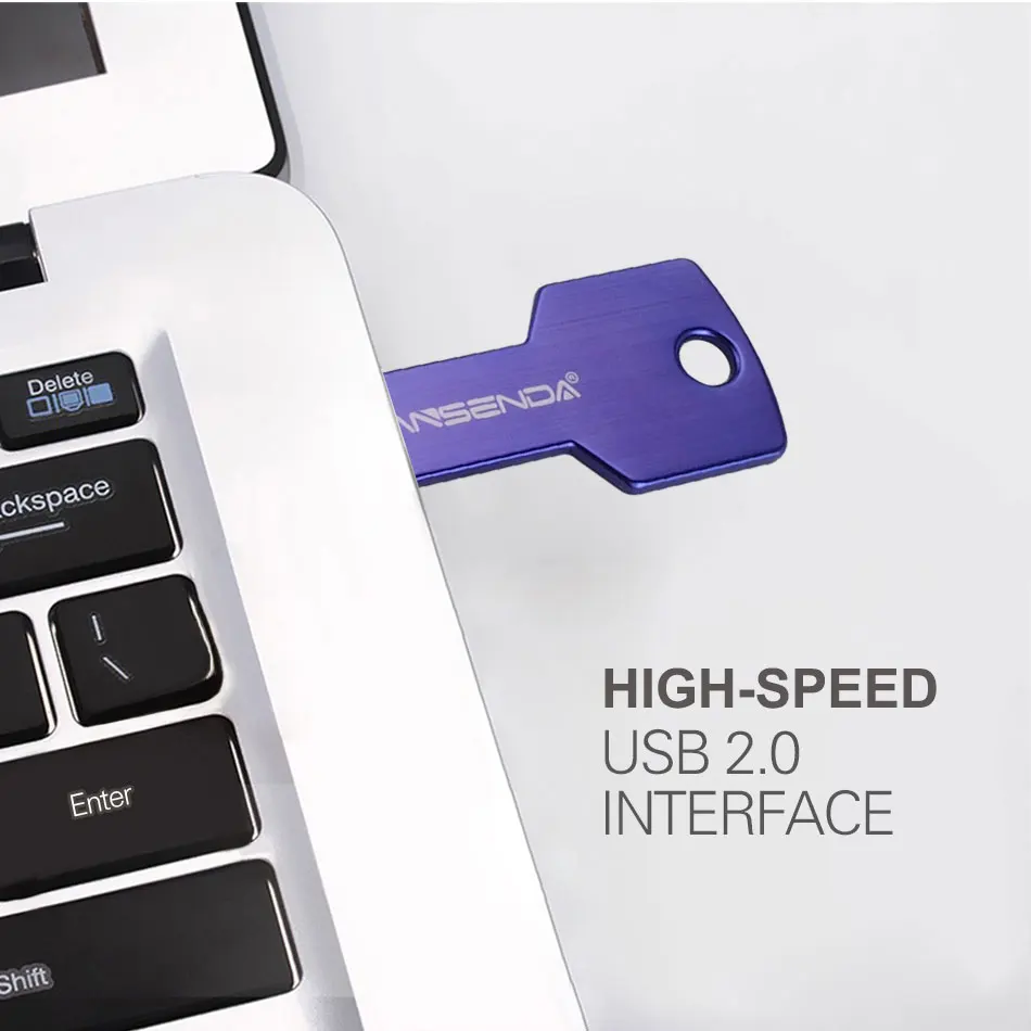 WANSENDA-Pendrive con forma de llave, unidad Flash USB, resistente al agua, 8GB, 16GB, 32GB, 64GB, 128GB