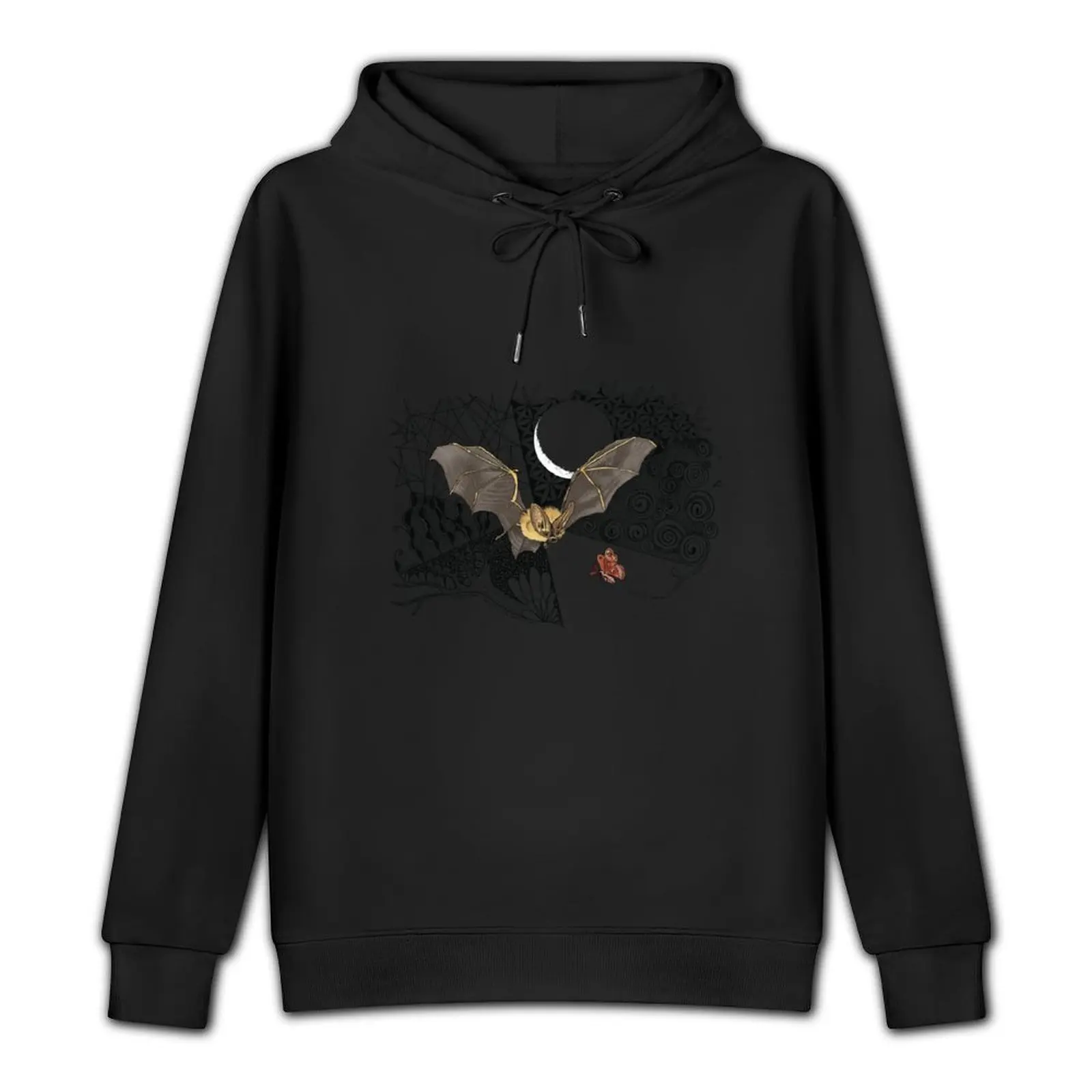 Bat and Moth Doodle Pullover Hoodie men's clothing japanese style oversized hoodie