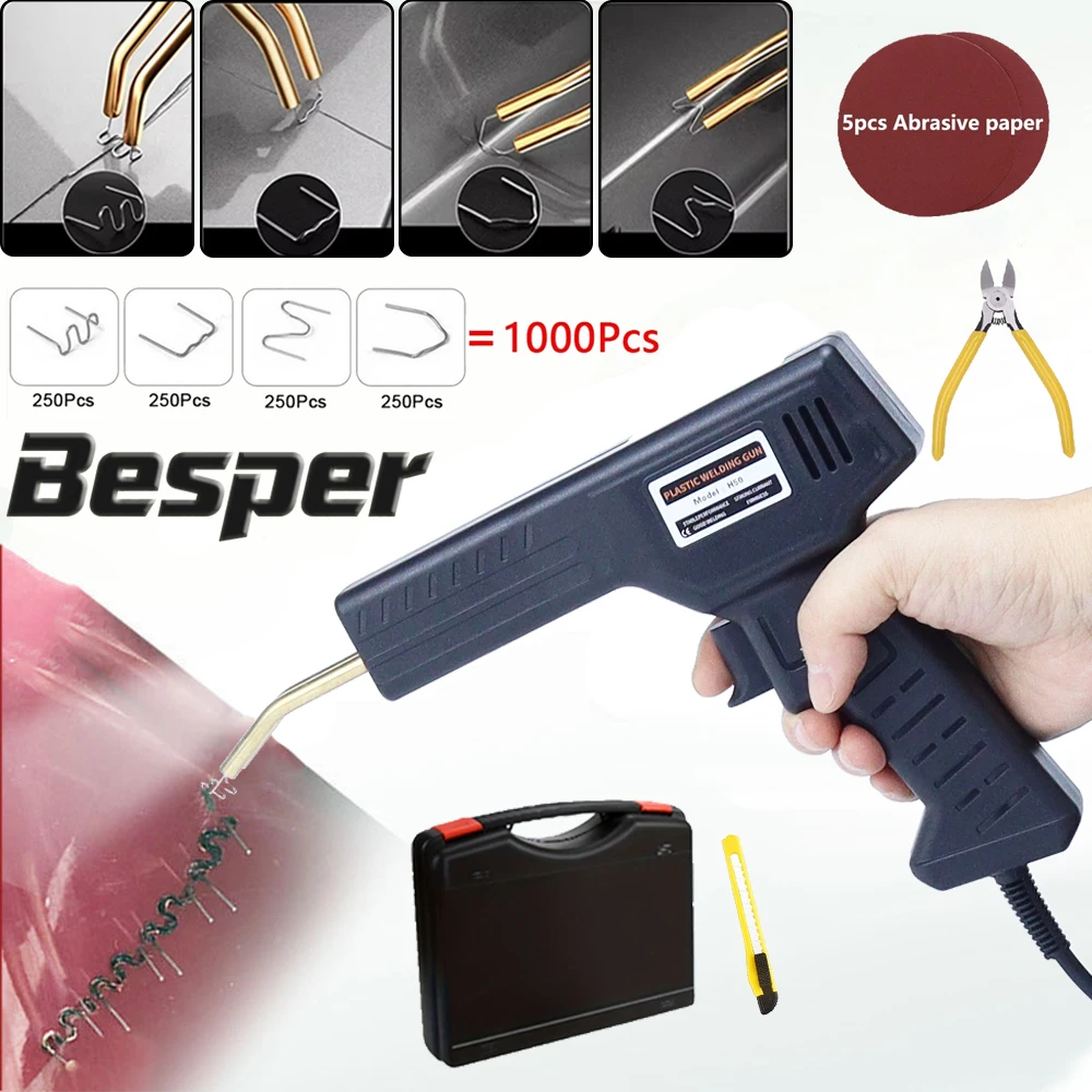 

Hot Stapler Plastic Welder Gun Welding Machine for Car Bumper Heat Fusion Plastic Staple PVC Repairing Tools