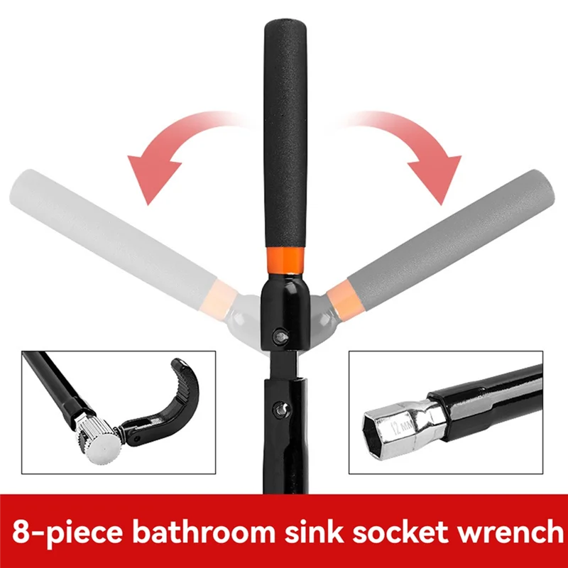 

Y50A-Faucet Wrench With Sockets Plumber Socket Wrench Durable-Tap Back Nut Wrench Tap Installation Repair Tool Hand Tool