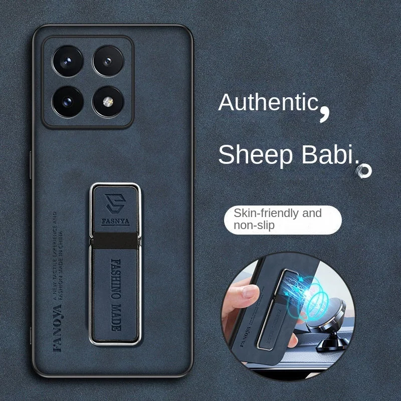 Novo suporte de adsorção magnética caso de telefone para xiaomi 14t pro 15t 13t 13 15 pro ultra pele de ovelha anti-gota poco f7 m7 x7 pro capa