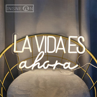 La Vida Es Ahora Neon LED Sign Wall Hanging Acrylic Neon Signs for Room Bedroom Decor Aesthetic Wall Decoration Night Light Gift