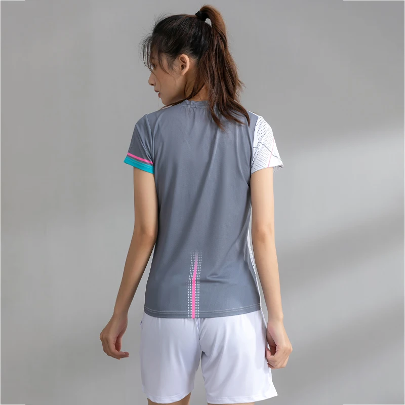 New Style Badminton Tennis Shirts Women Custom Table 3D Print Quick Dry Running Short Sleeve Polyester Yoga Training Gym Tee