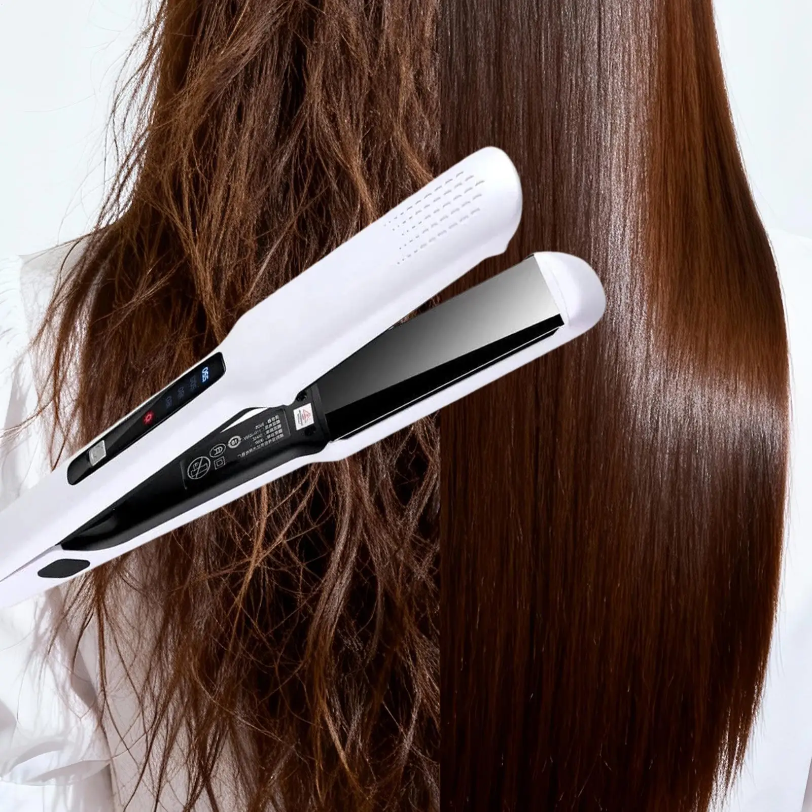 Hair Straightener And Curler 4 Temp Settings Barber Shop Styling Waver With Negative Ions Care Hair Straightener Curler Combo