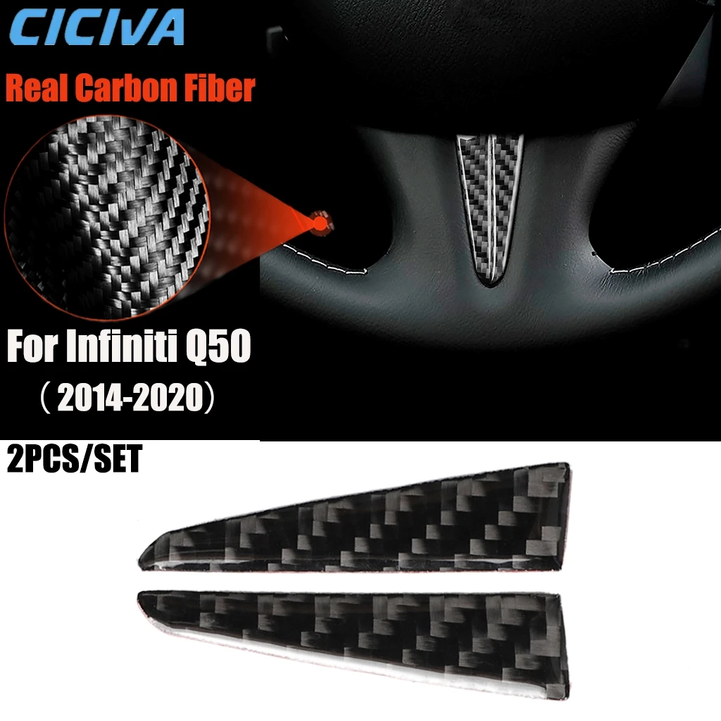 

Carbon Fiber Car Accessories Driver Wheel Chin Decorative Modified Interior Trim Cover Soft Sticker For Infiniti Q50 2014-2020