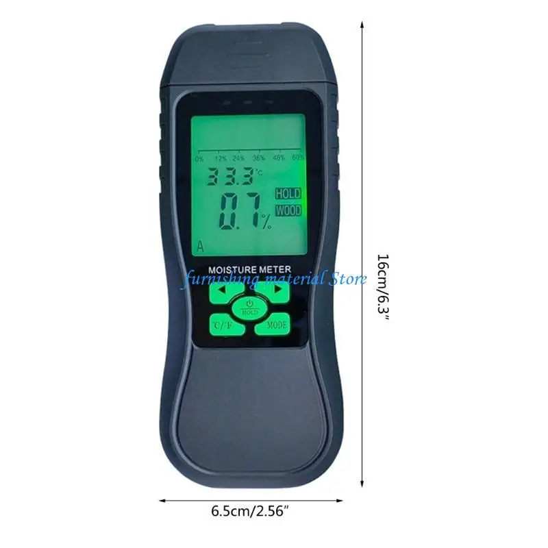 Medidores humedad Y5GD para paredes troncos leña materiales construcción papel pantalla LCD