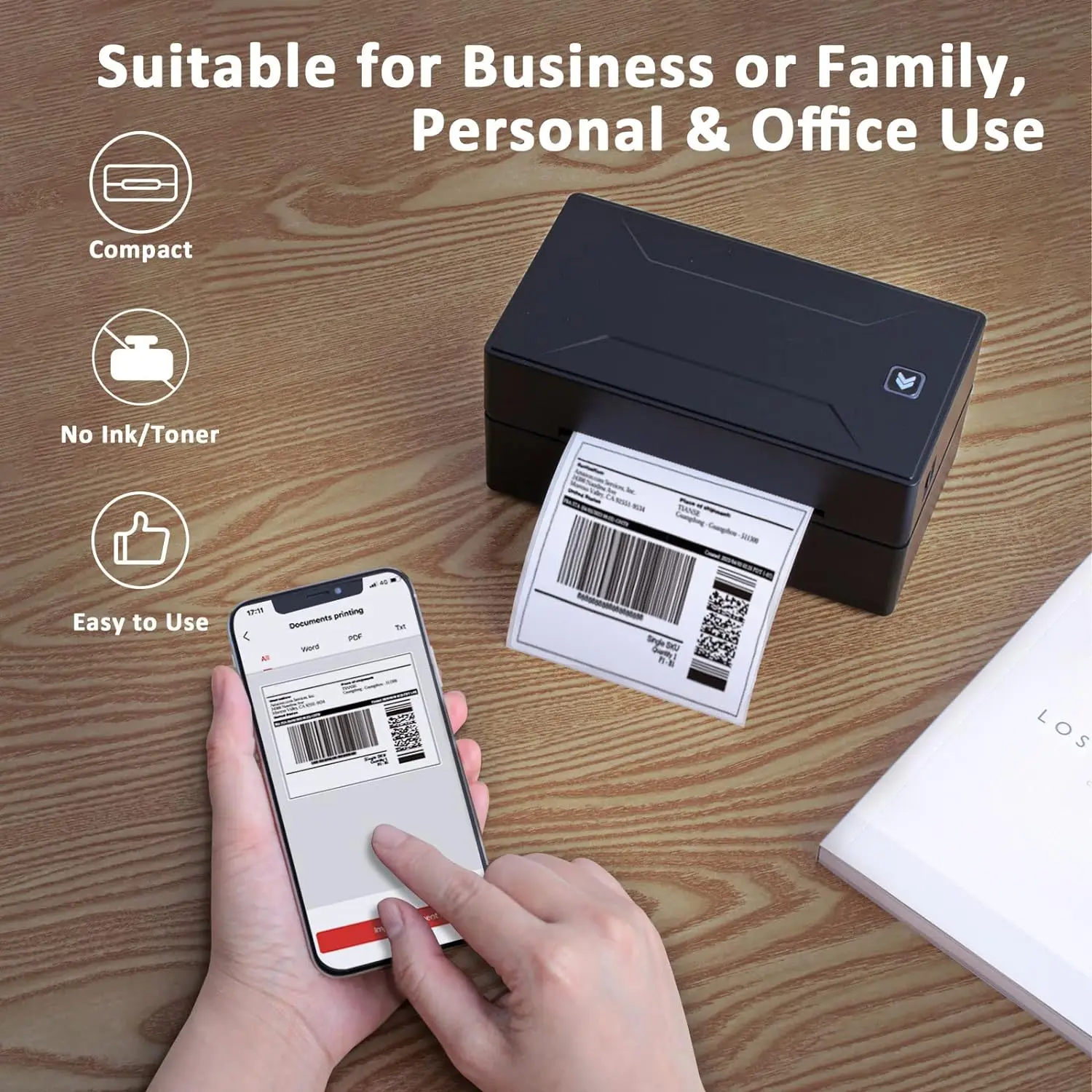 

MarkLife Thermal Label Printer, Wireless 4x6 Shipping Label Printers for Small Business Shipping Packages For Ios Android PC