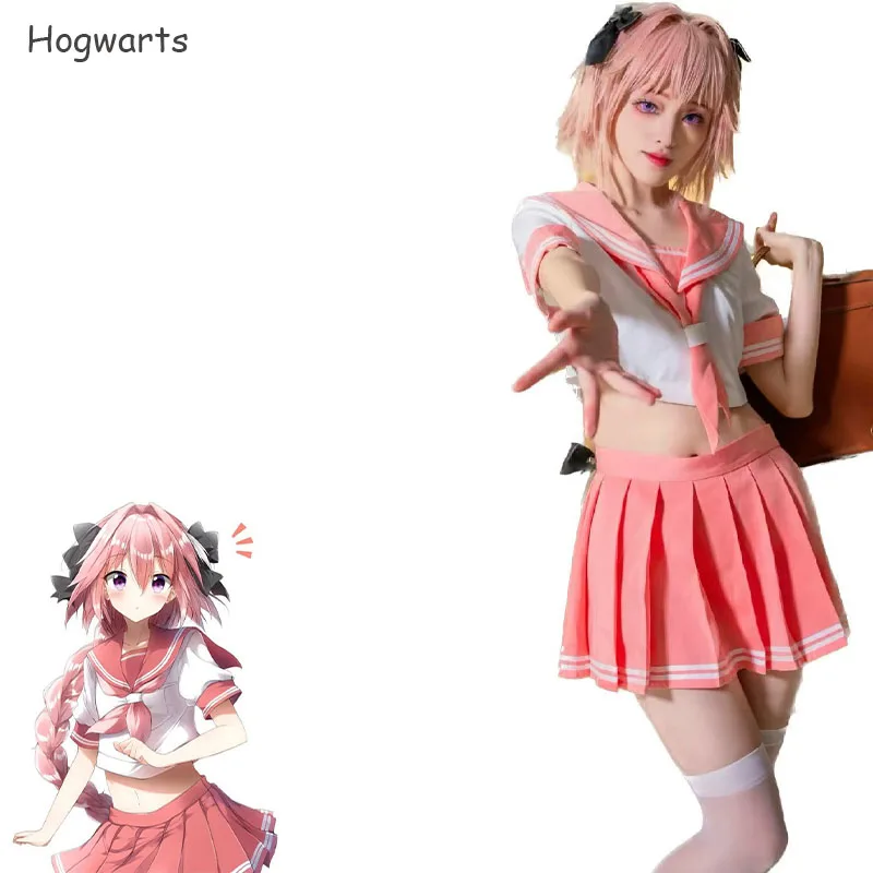 Hogwarts Fate Apocrypha Astolfo Cosplay Costumes Anime Japanese School Uniform Woman Halloween Carnival Dress Maid Sailor Outfit