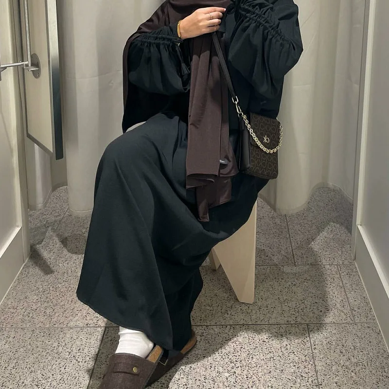 

Изысканное платье с регулируемыми рукавами-баллонами, струящееся, элегантное, длиной до колена, для курортного отдыха и пляжных поездок