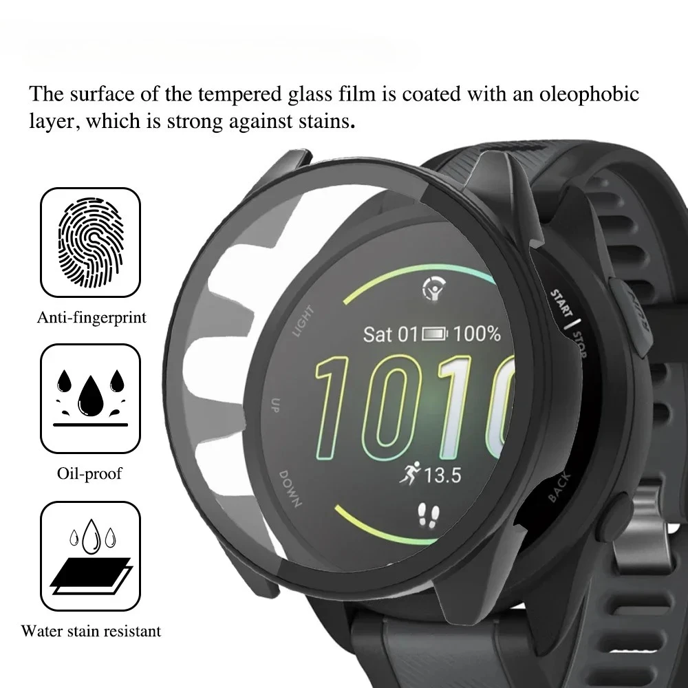 حافظة من الزجاج المقسى عالي الدقة + PC لهاتف Garmin Forerunner 165 265 965 غطاء حماية شامل للشاشة Garmin Venu 3/Vivoactive 5 #3