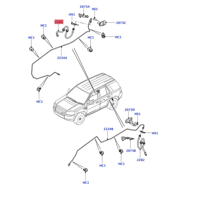 LR008149 LR001037 LR044896 La nd Ro ve r Hose assembly - brake