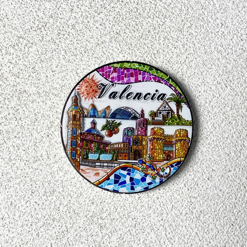 Valencia Tourist Souvenirs Home Decor Collection Arts and Crafts Gifts, Mosaic Building 3D Refrigerator Magnets,