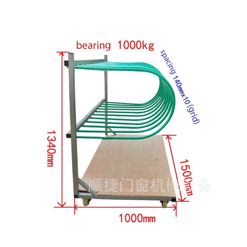 โรงงานจัดหาชั้นวางขนส่งประตูและหน้าต่างรูปตัวยูพร้อมล้อสําหรับงานหนักขนาด 5 นิ้ว