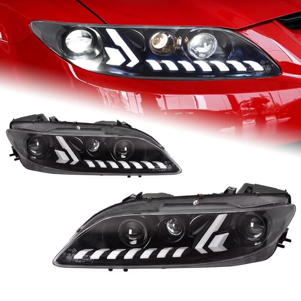 AKD Car Lights for Mazda 6 LED Headlight Projector Lens 2003-2012 Mazda6 LED DRL Dynamic Signal Angel Eye Automotive Accessories