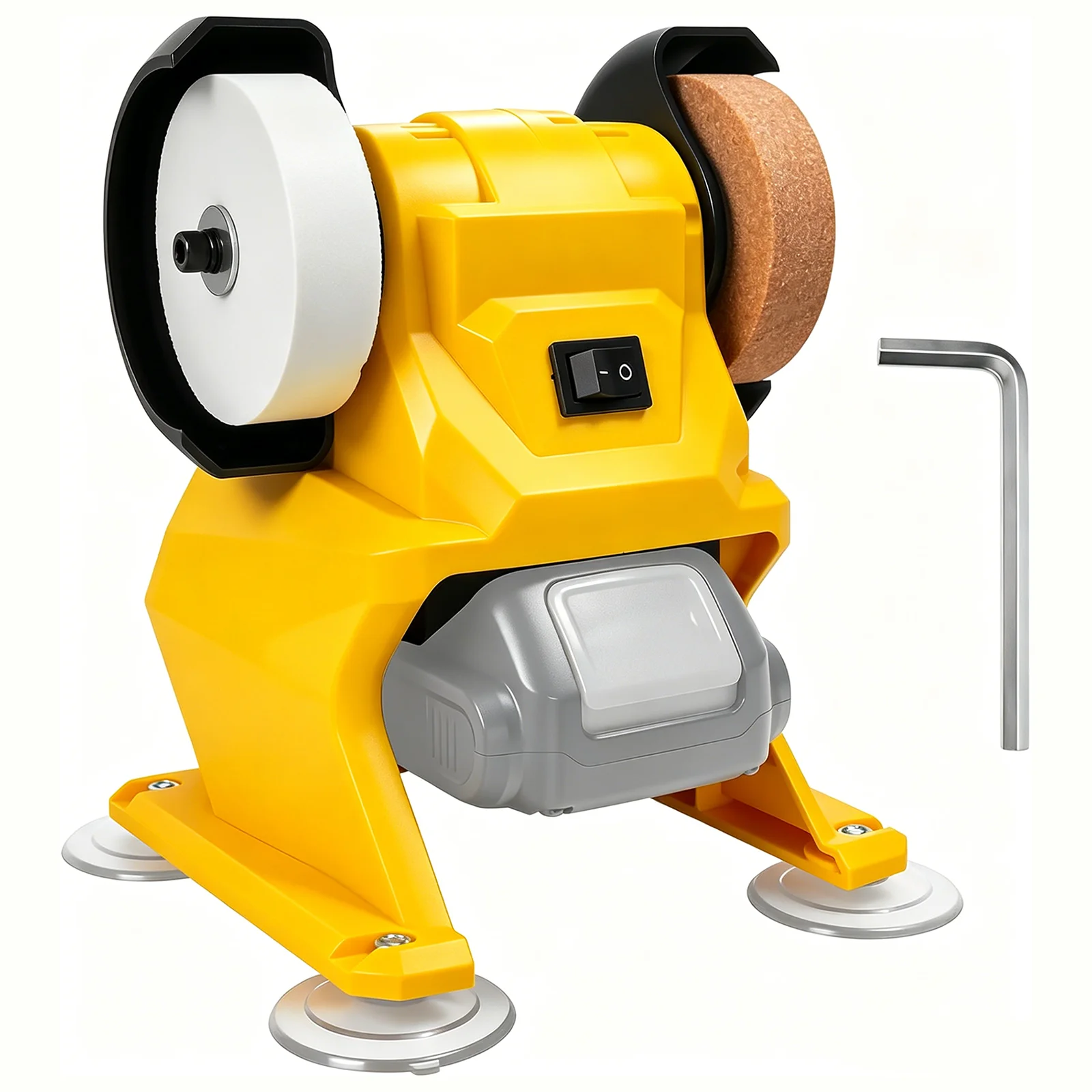 Meuleuse de table électrique sans fil 5500 tr/min, double meule, pour affûtage de couteaux et élimination de la rouille, compatible avec batterie Dewalt 20V