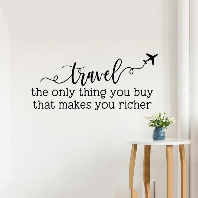 Travel Wall Decor - Travel Vinyl Decal- Travel Photo Wall - Travel The Only Thing You Buy That Makes You Richer A6-021