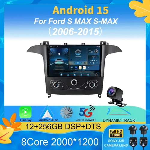 Android 15 para Ford S MAX S-MAX 2006-2015 para FORD GALAXY 2014 Radio de coche GPS Carplay reproductor Multimedia navegación estéreo DSP DVD