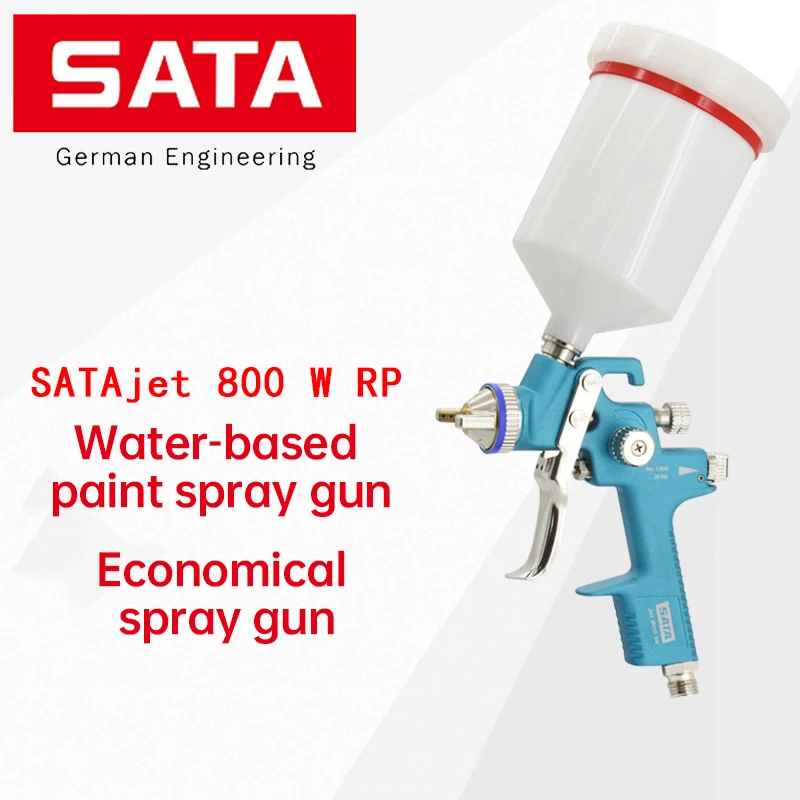 SATAjet 800W RP Automotive Paint Spray Gun 1.3mm Gravity Feed Water Based Basecoat Clearcoat Pneumatic Tool for Car Repair