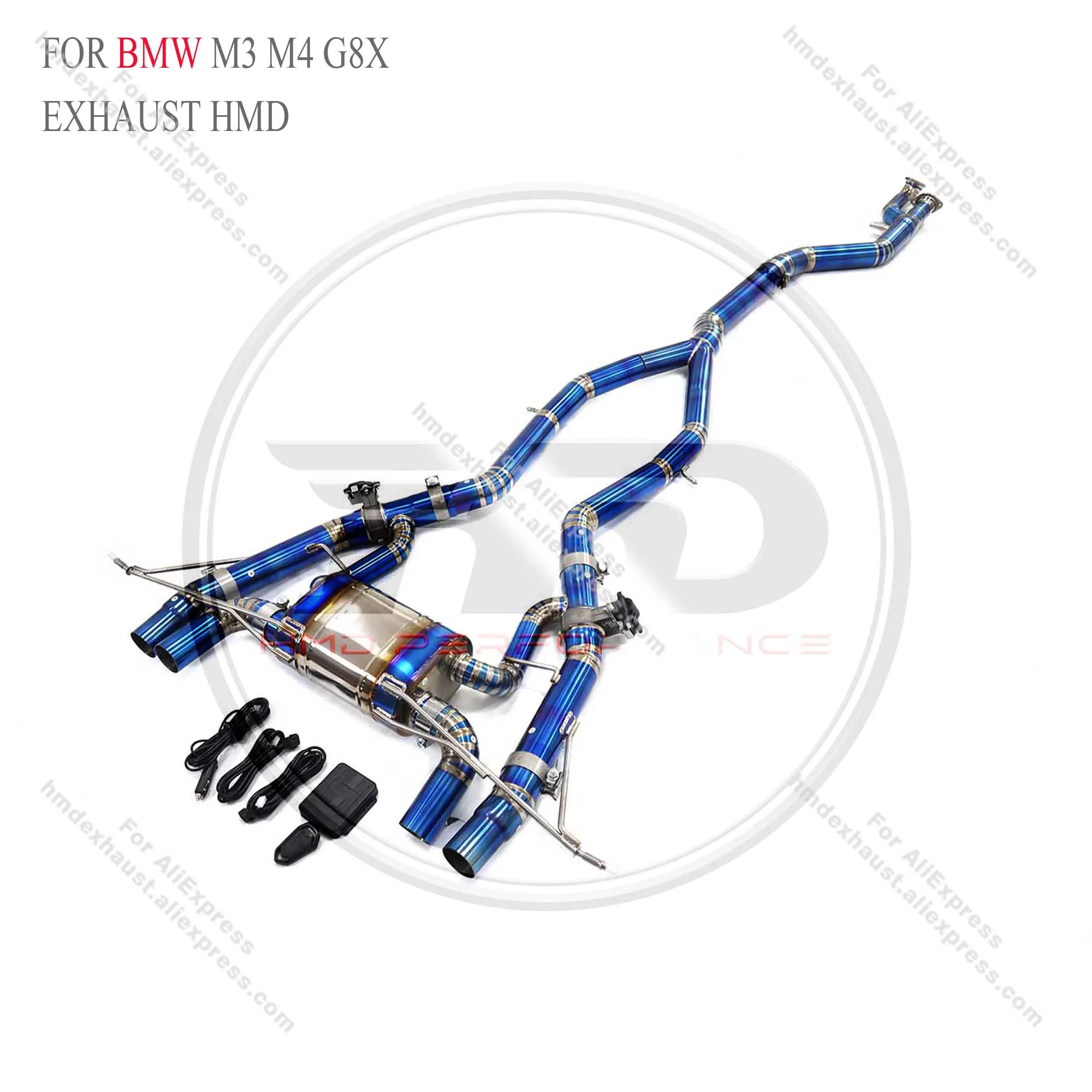 

Титановая выхлопная система HMD Performance Catback с клапаном для BMW M3 M4 G8X, сертифицированное качество, обновление звуковой производительности