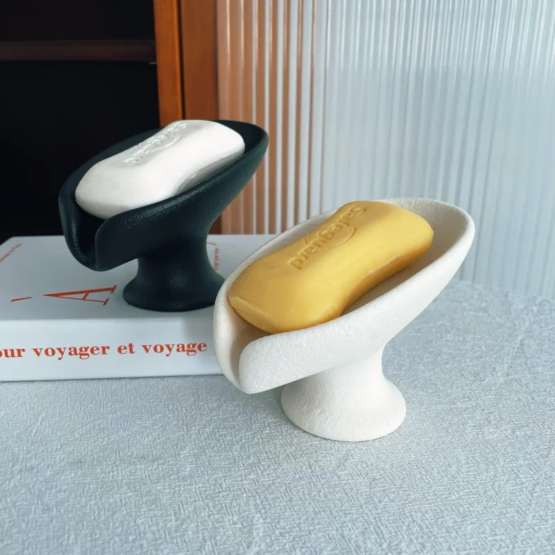 Light Luxury Premium Ceramic Soap Dish Elevated Draining Holder Soap Tray Decorative Soap Box Bathroom Accessories