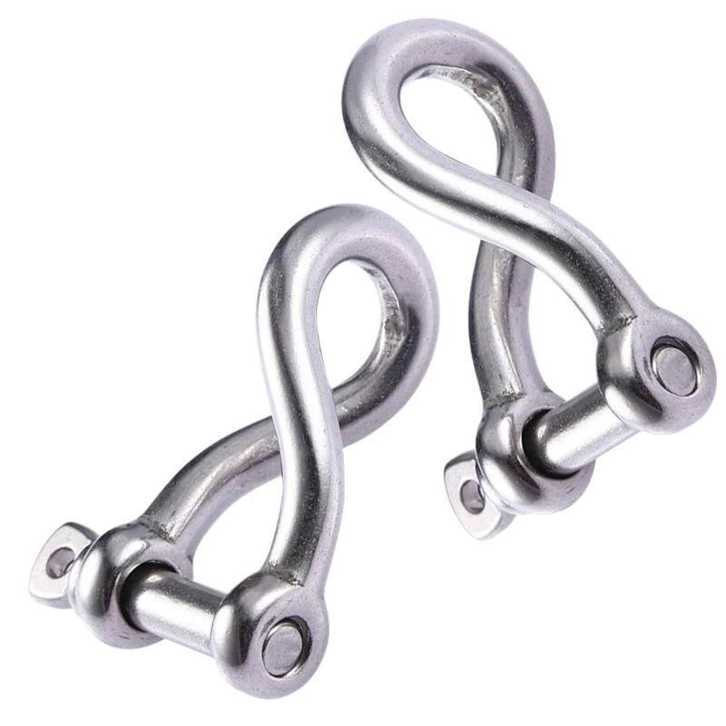 

U1JF 2Pcs Heavy Duty Shackle Stainless Twist Shackle Twisted Shackle Screw Pin