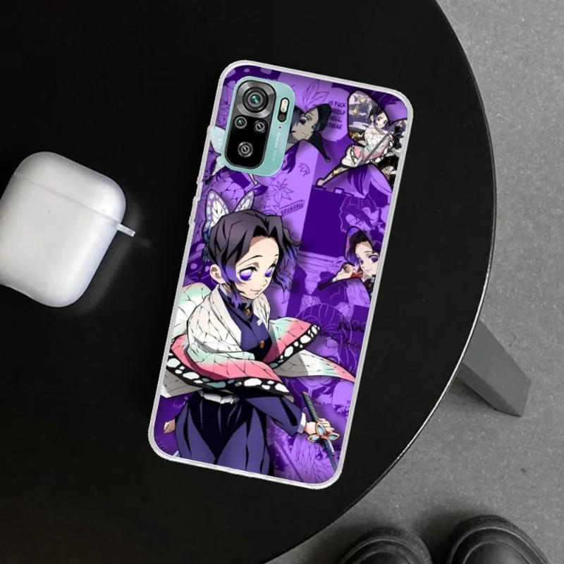 Demon Slayer Shinobu Kocho Phone Case for Xiaomi 13 Lite 12 11T 10 9 Redmi Note 11 10 10S Pro 9 9A 8 Clear Phone Cover Funda