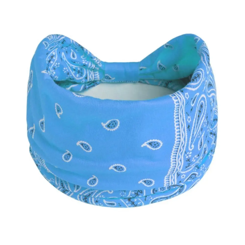 

Make-up Cashew Print Boho Knot Turbans Headwrap Wide Edge Elastic Yoga Headband Colorful Unisex Cross Headband Dance