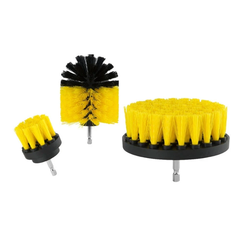 3 pcs/set drill brush set power scrubber wash cleaning brushes tool kit for Grout Floor tub shower tile bathroom kitchen surface