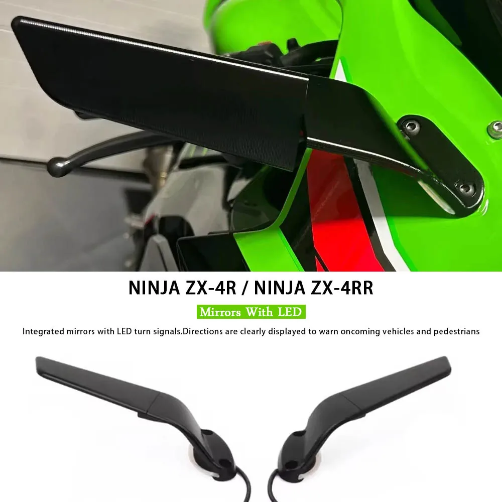 

NINJA ZX 4R ZX-4RR 2024 2025 NEW Motorcycle LED Turn Signal Light Mirrors Rear View Mirrors For Kawasaki NINJA ZX4R ZX4RR