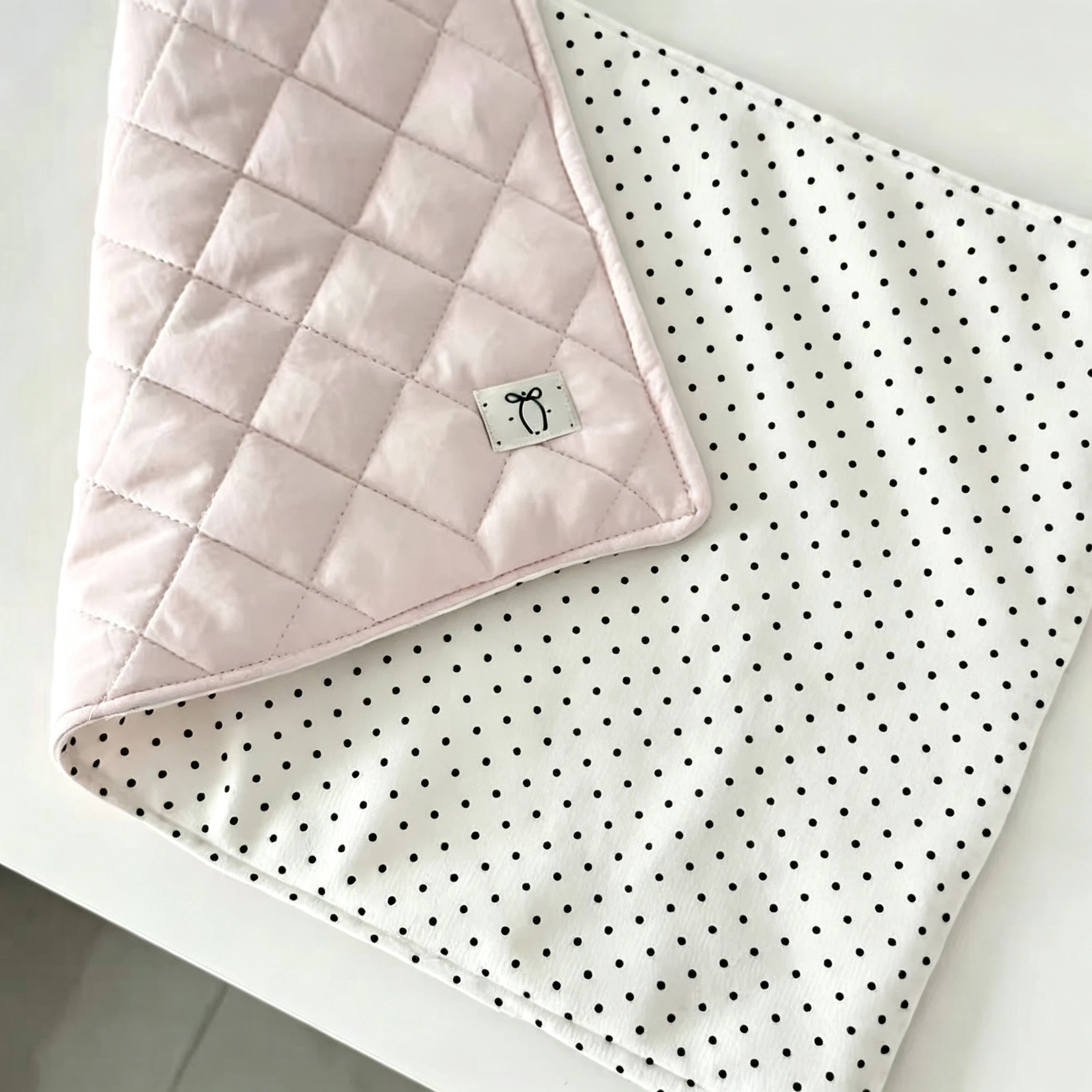 Pink Polka Dot Table Mat Squar - Home Decor Korea ulasan dan harga