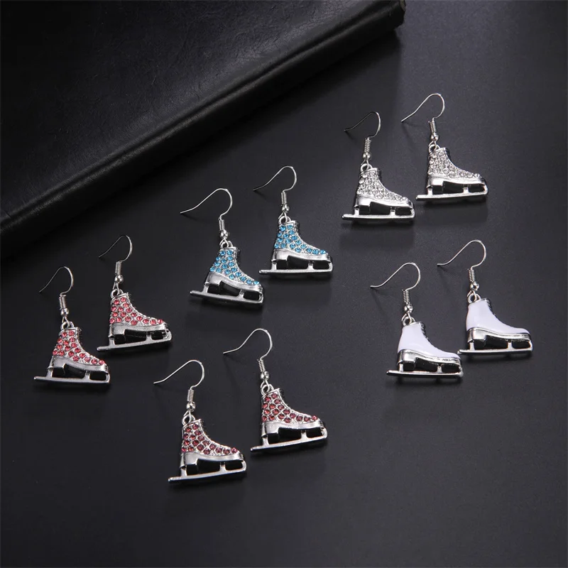 Drop Earrings Earrings for Women Trendy Vintage Skating shoes Dangle Earrings Girls Zircon Crystal Statement Earrings Jewelry