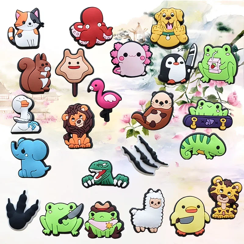 

Shoe Charms for Crocs Accessories Tiger Frog Shoes Charm for Croc Decorations Pins Men Accessory Jeans Woman Clogs Clips Badges