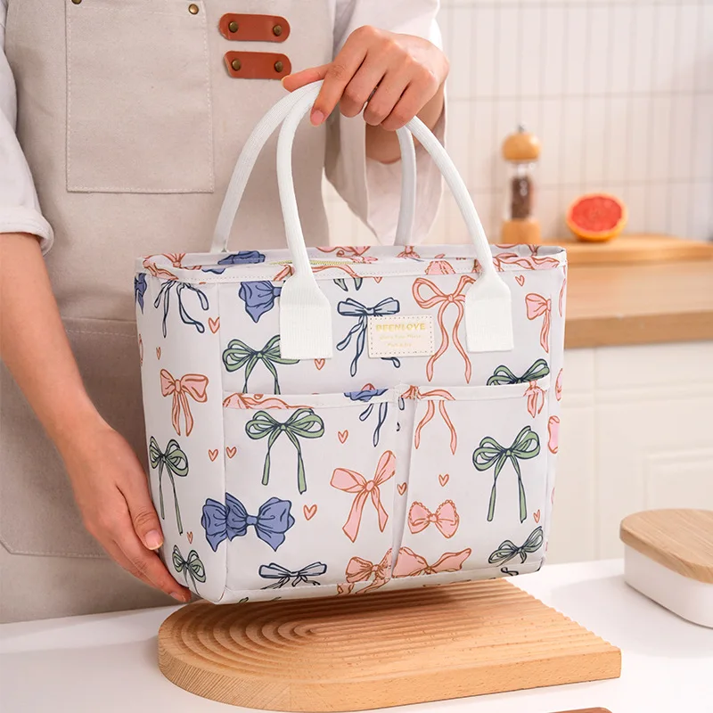 المحمولة حقيبة العزل الحراري التخييم حقيبة تخييم دائم موضة يطبع مكتب عامل التعبئة الغداء بينتو حقيبة حقيبة حفظ الطعام #3