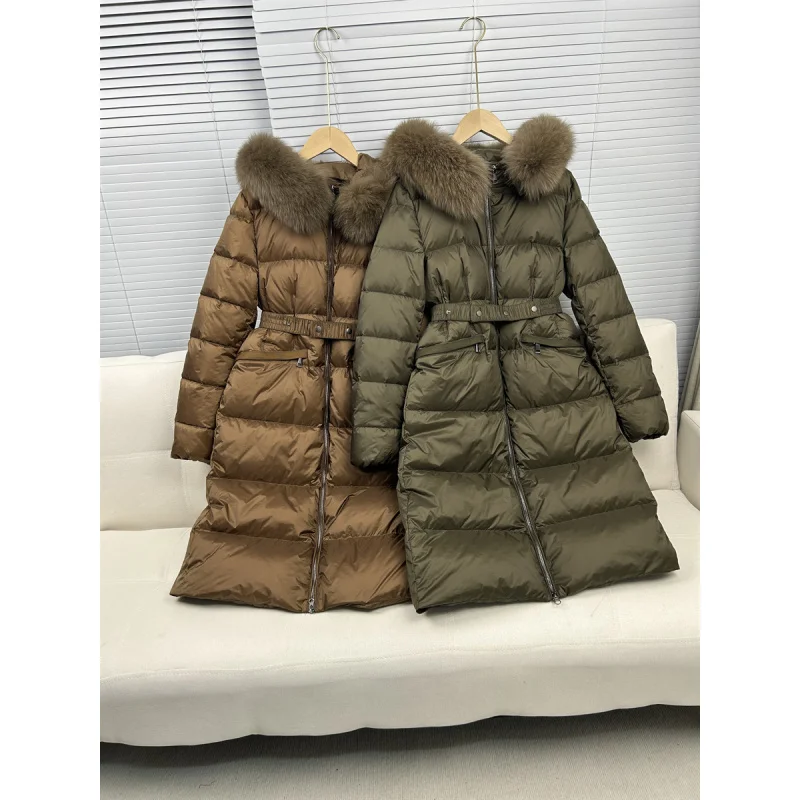 2024 Winter New Women\'s Down Jacket Commuting Warm Hoodie Slim Fit Goose Down Parkas