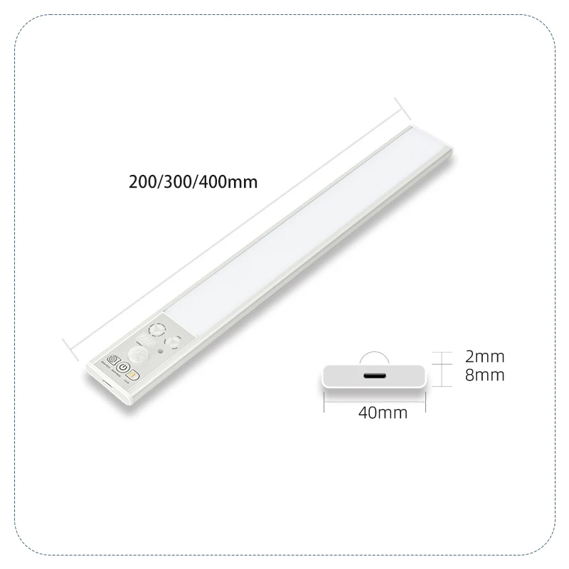 Imagem -05 - Gabinete Multifuncional Luzes Led Motion Sensor Lamp Armário de Cozinha e Lâmpadas de Armazenamento Tipo-c 2200mah