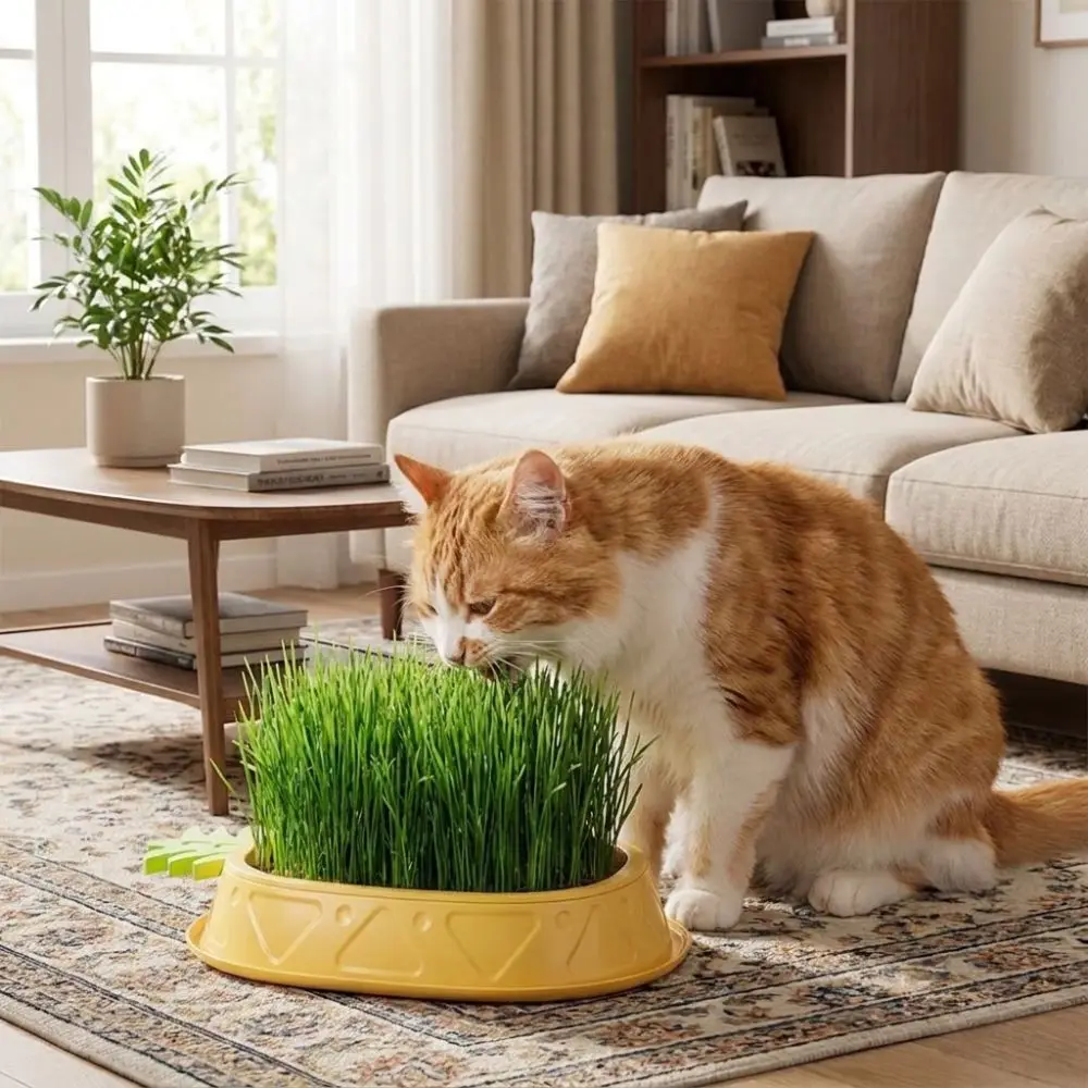 Pineapple Shape Cat Grass Planting Box Soilless Removable Hydroponic Cat Grass Planter Plastic Cat Grass Germination Kit