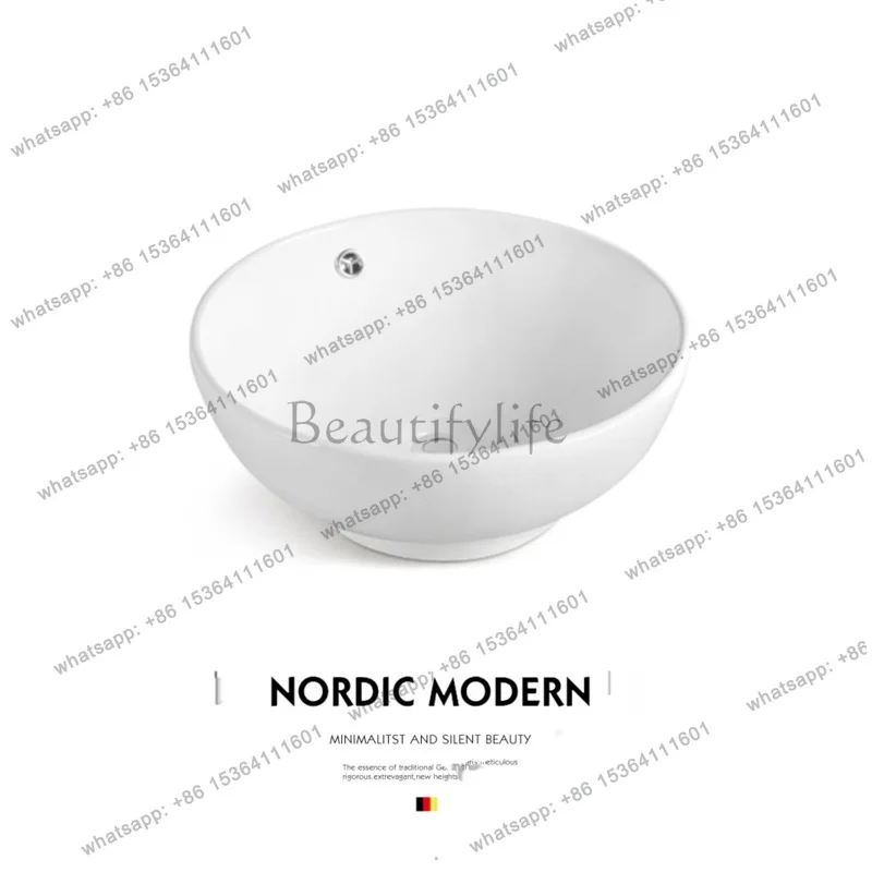 Household counter wash basin balcony small size bathroom ceramic mini single basin