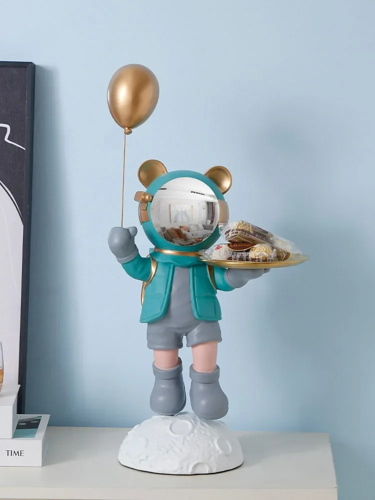 Nordic Home Decor Space Bear Statue LivingRoom Decoration Large Art Resin Crafts Sculpture Room Decor Home Accessories Figurine